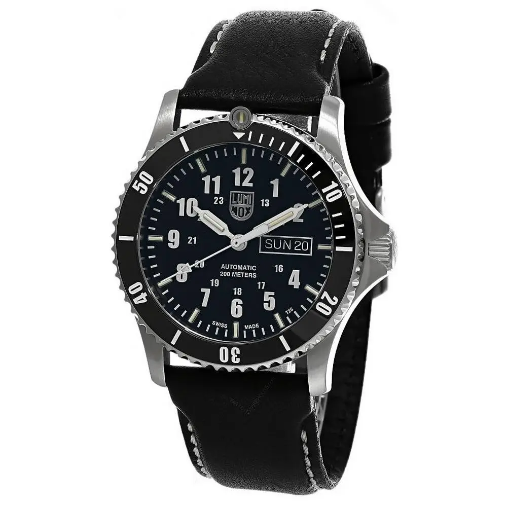 Luminox Sport Timer Automatic 42mm Black Dial Leather Men`s Watch XS.0921