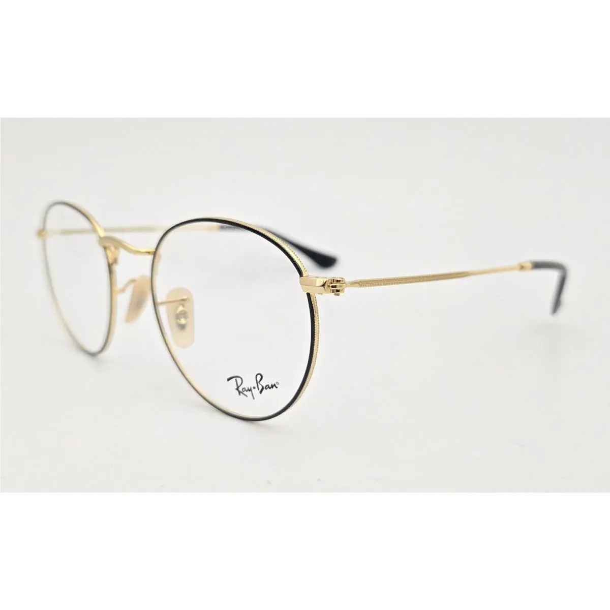 Ray Ban Eyeglasses RB 3447V Color 2991 Gold Black Size 50 Round