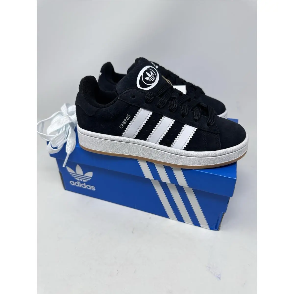 Kids Adidas Campus 00S J Size 3 1/2 UK 3 Black White Shoes