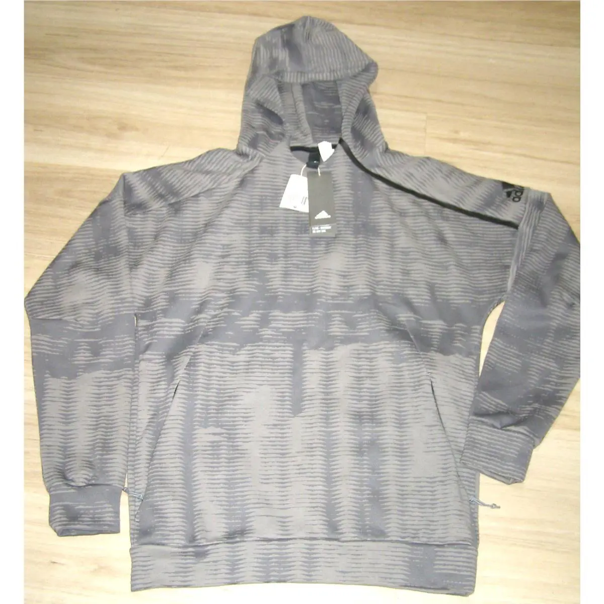 Adidas BS4951 Men Zne Pulse Printed Hoodie Hdswt Grey Size Medium