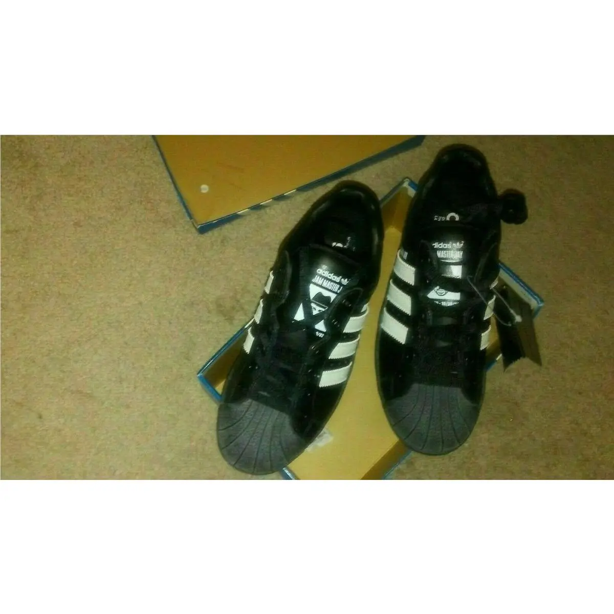 2003 Adidas Ultrastar Jam Master Jay Black Shell-toe Men 5 Women 6.5