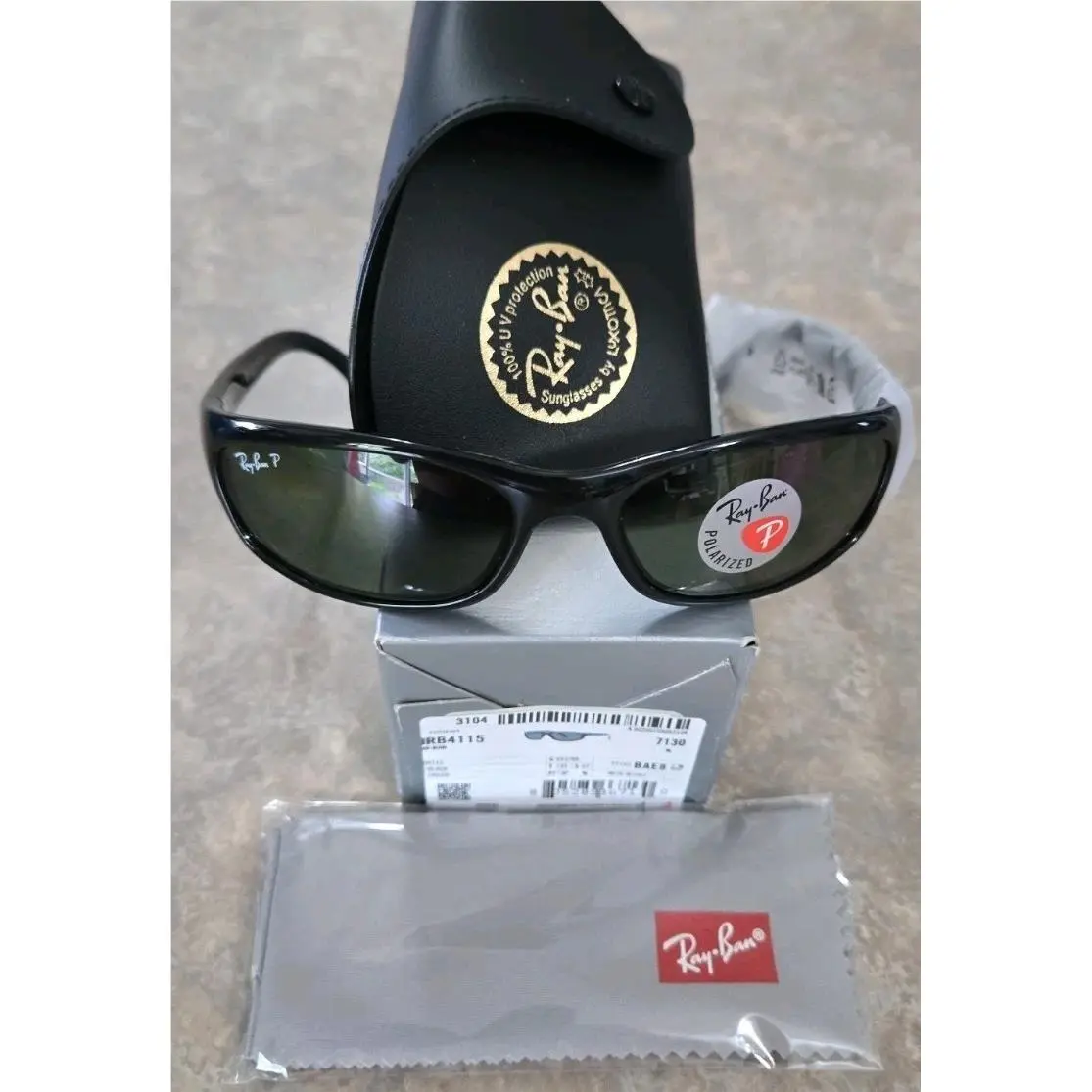 Ray-ban Polarized Sm Predator Active Lifestyle Sunglasses RB4115 601/9A Wrap