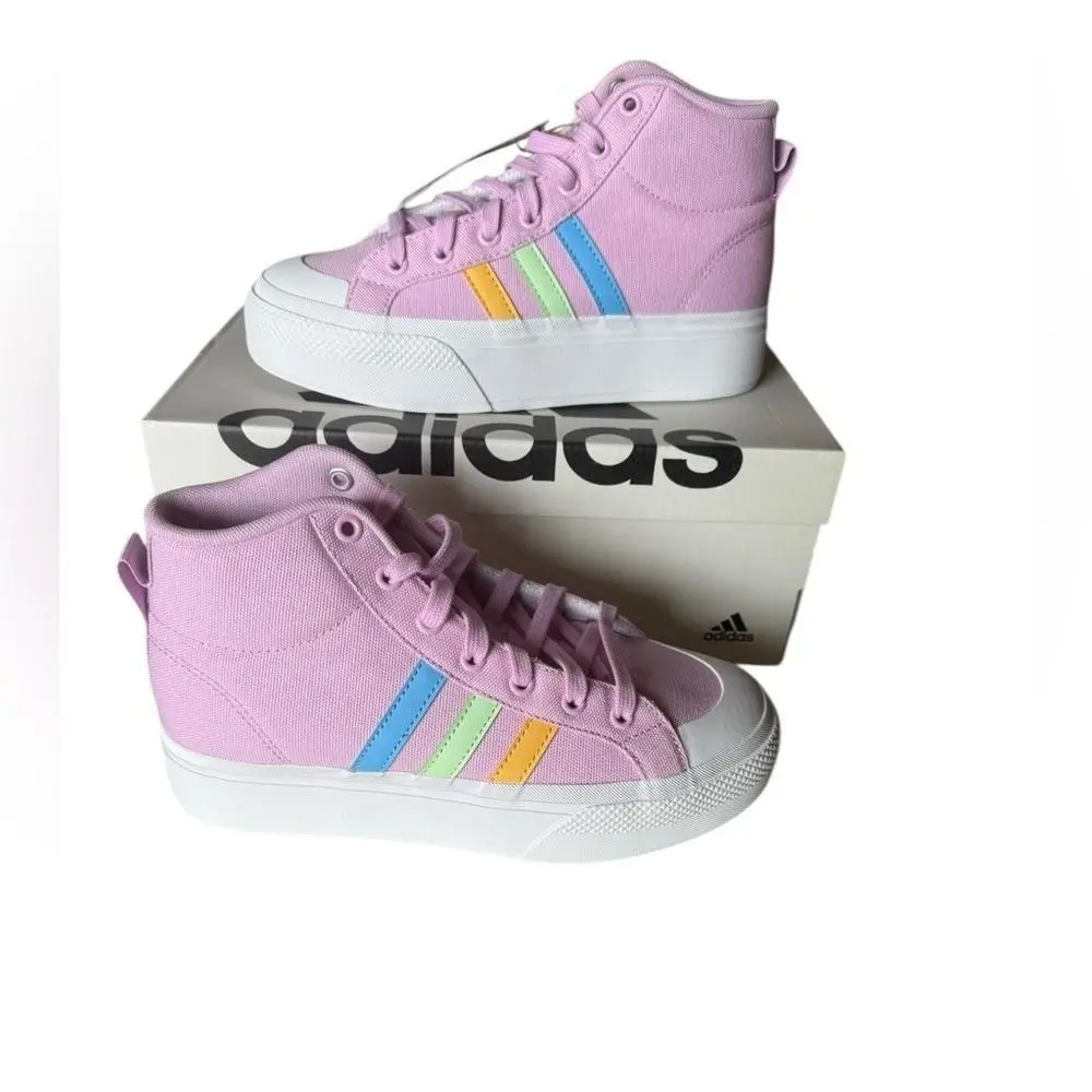 Adidas Sneakers Size 6 Women`s Bravada 2.0 Purple Platform Hi Top Shoes