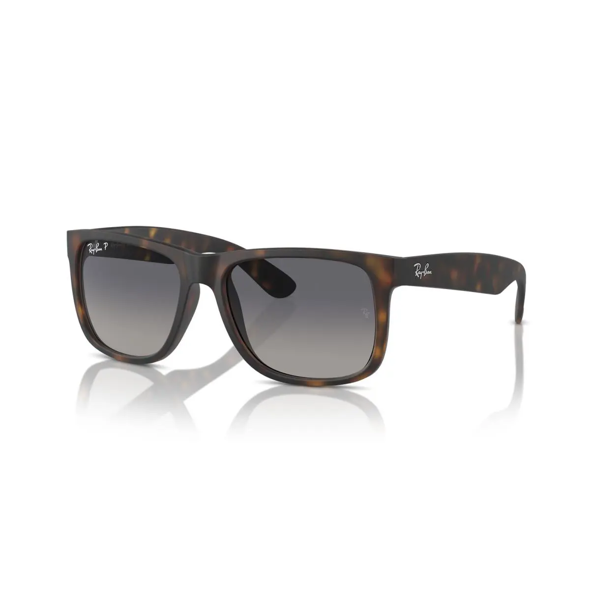 Ray-ban Justin Matte Havana/blue Gradient Polarized 54 mm Sunglasses RB4165
