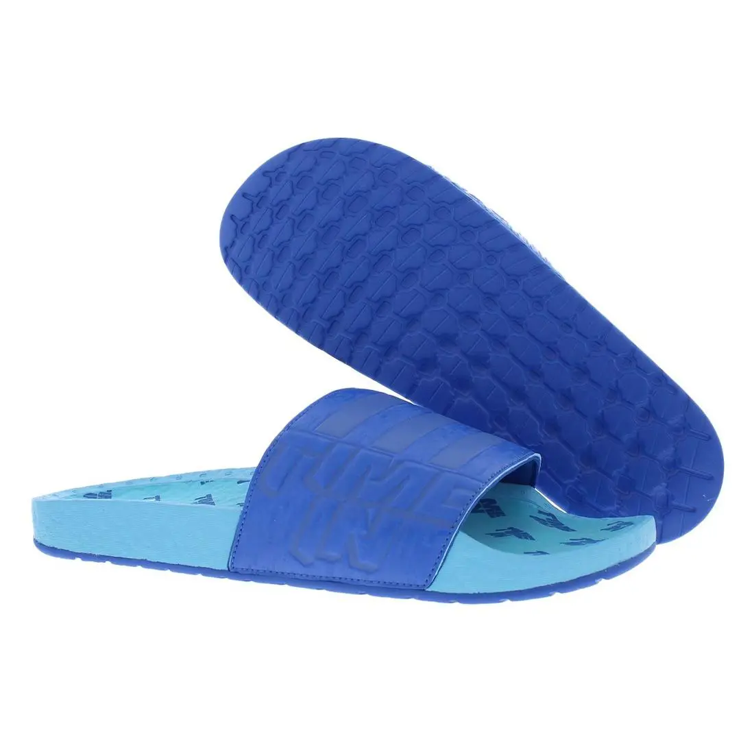 Adidas Originals Ninja Time In Adilette Boost Slides Mens Shoes Size 12 Color: - Blue/Blue/Signal Cyan, Main: Blue