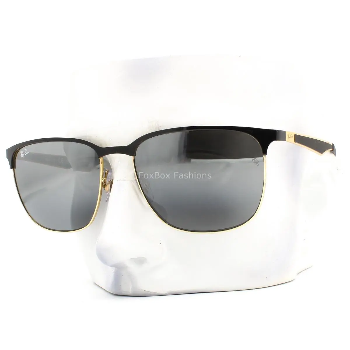 Ray-ban Sunglasses Black on Arista Gold Gray Silver Mirror RB 3569 187/88 W/case