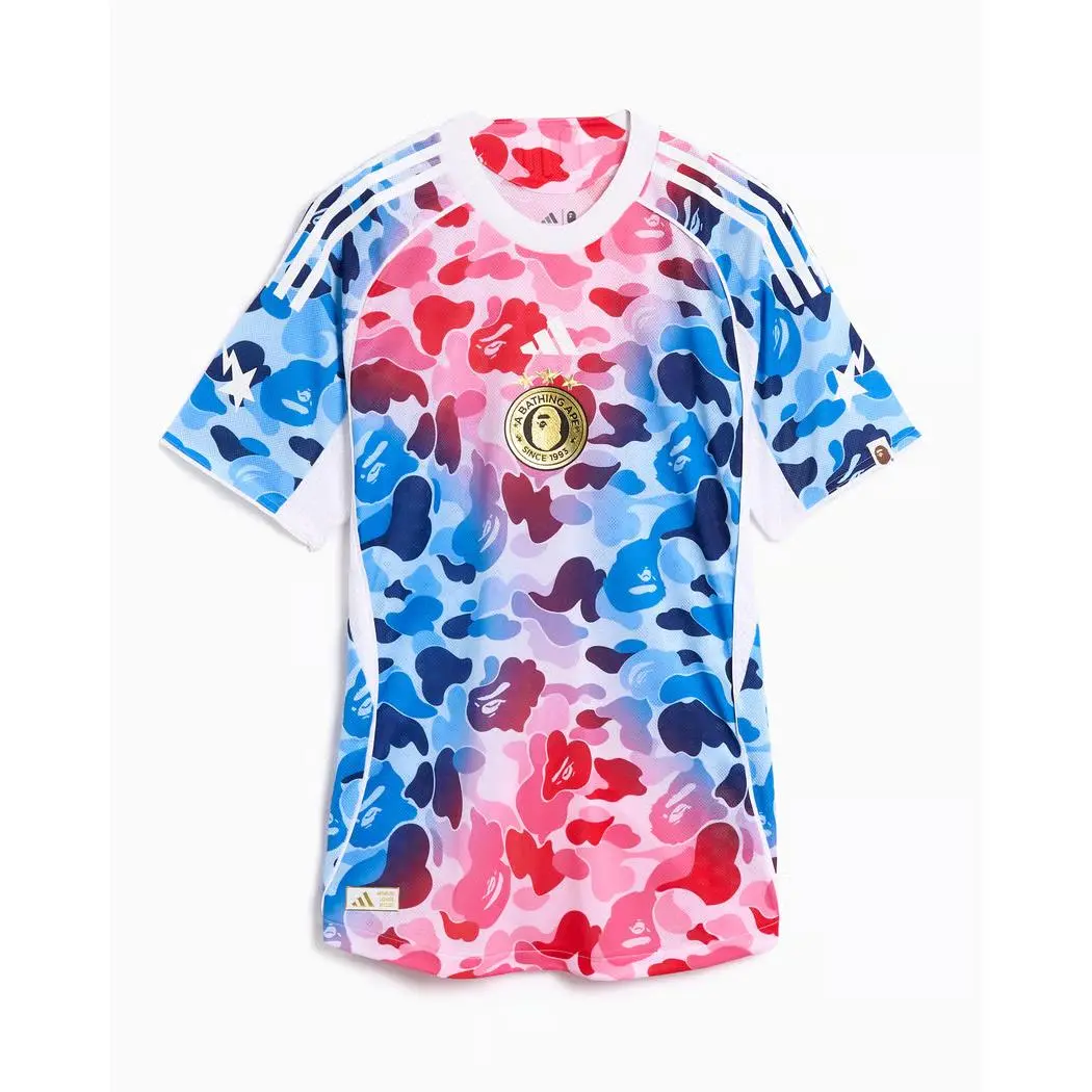 Adidas Originals x Bape Football Graphic Slim Jersey Tshirt Camouflage Men Small