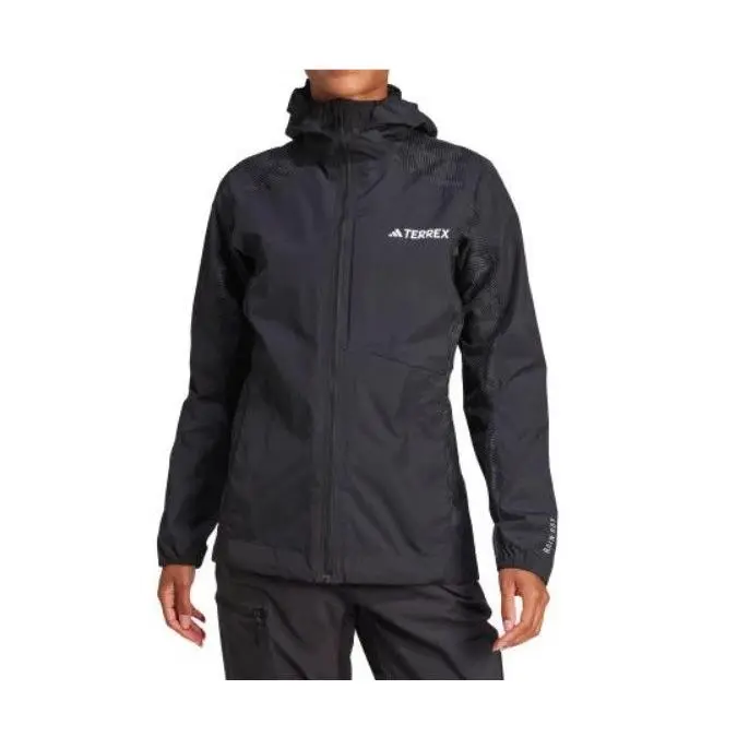 Adidas Terrex Xperior Hybrid Rain Jacket Hooded Black JN8803 Womens XL