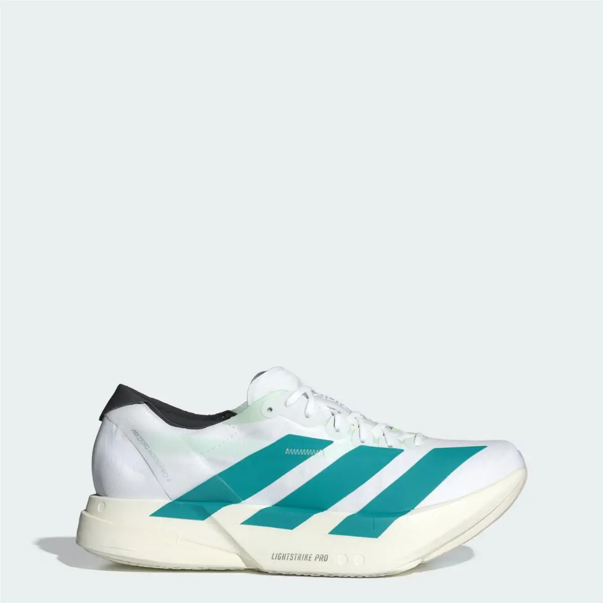 Men`s Adidas Adizero Adios Pro 4 Racing Shoes White / Teal Sz 8 JR1267