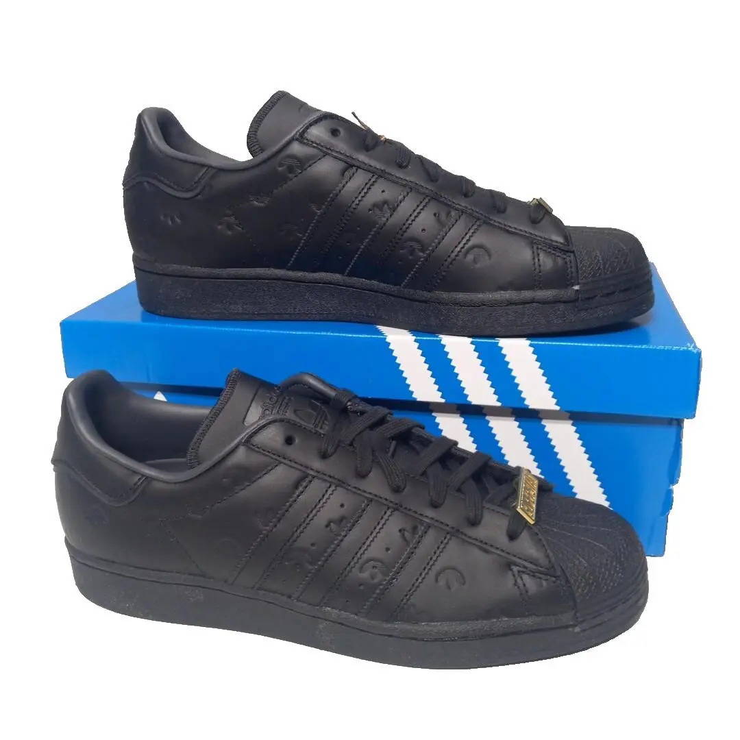 Adidas Originals Superstar Mens Sz 12 Shoes Black Carbon Sneakers