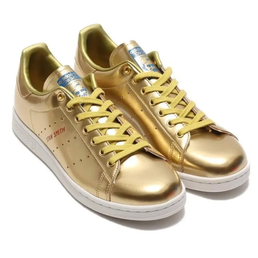 Adidas Stan Smith Low Sneaker Unisex Men 8.5 = Women 10 Shoes Metallic Gold/