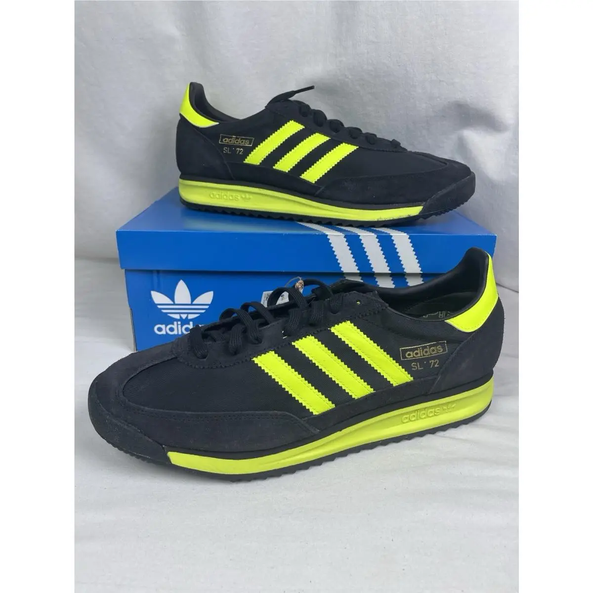 Adidas Mens SL 72 RS Originals Sneakers Size 11.5 Black/yellow