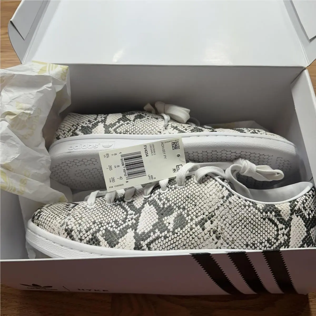 Adidas x Hyke AOH-001 PY Shoes Mens Size 8.5 Snake Python Print Originals FV4254