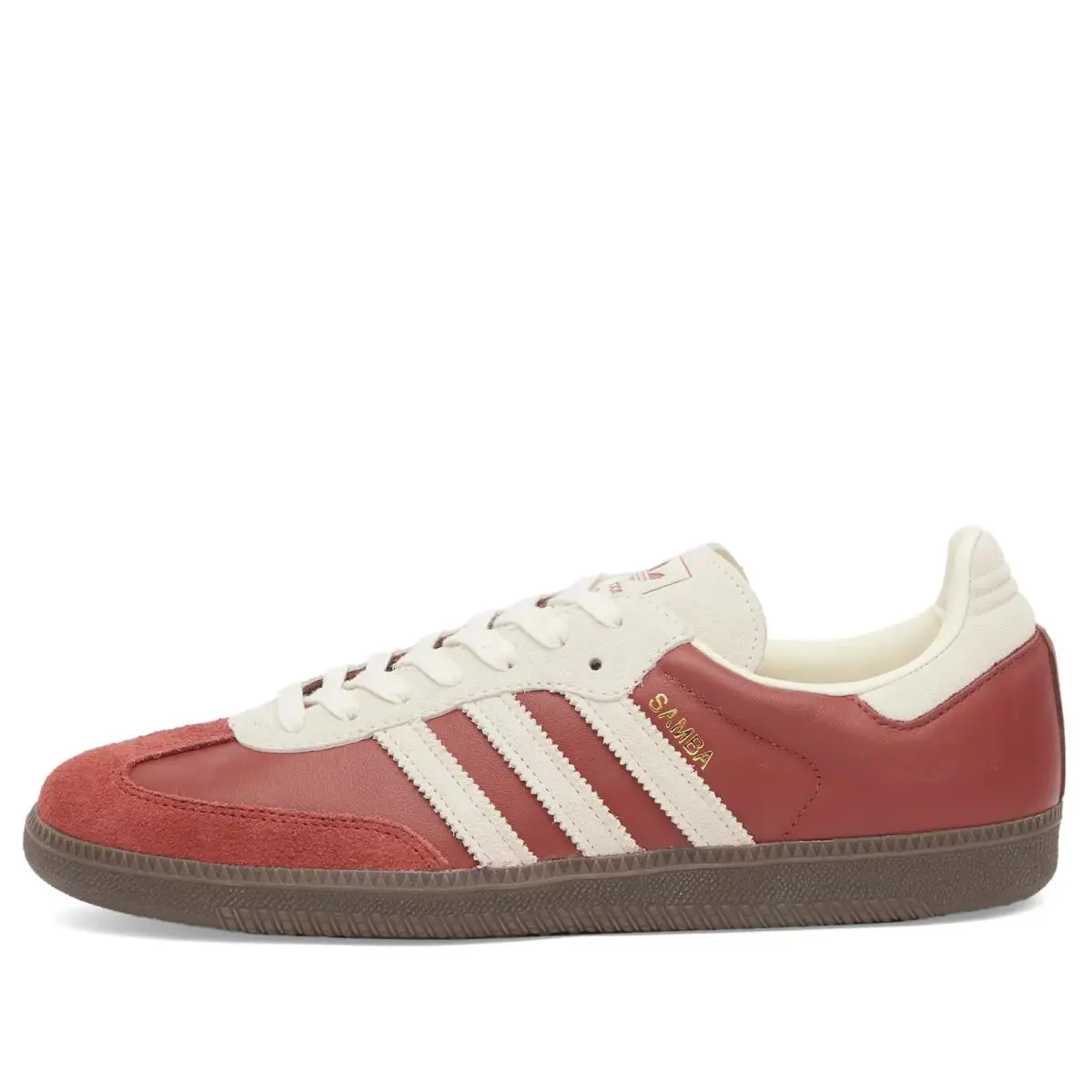 Adidas Prerub/crewht Men`s Samba OG Preloved Rubycream White/GUM5 9 US 9 Wide