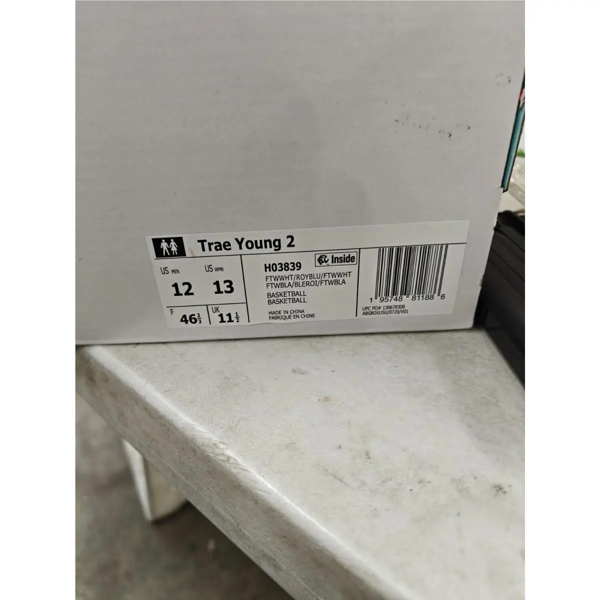 H03839 Adidas Trae Young 2.0 Men`s Size 12 Sneakers