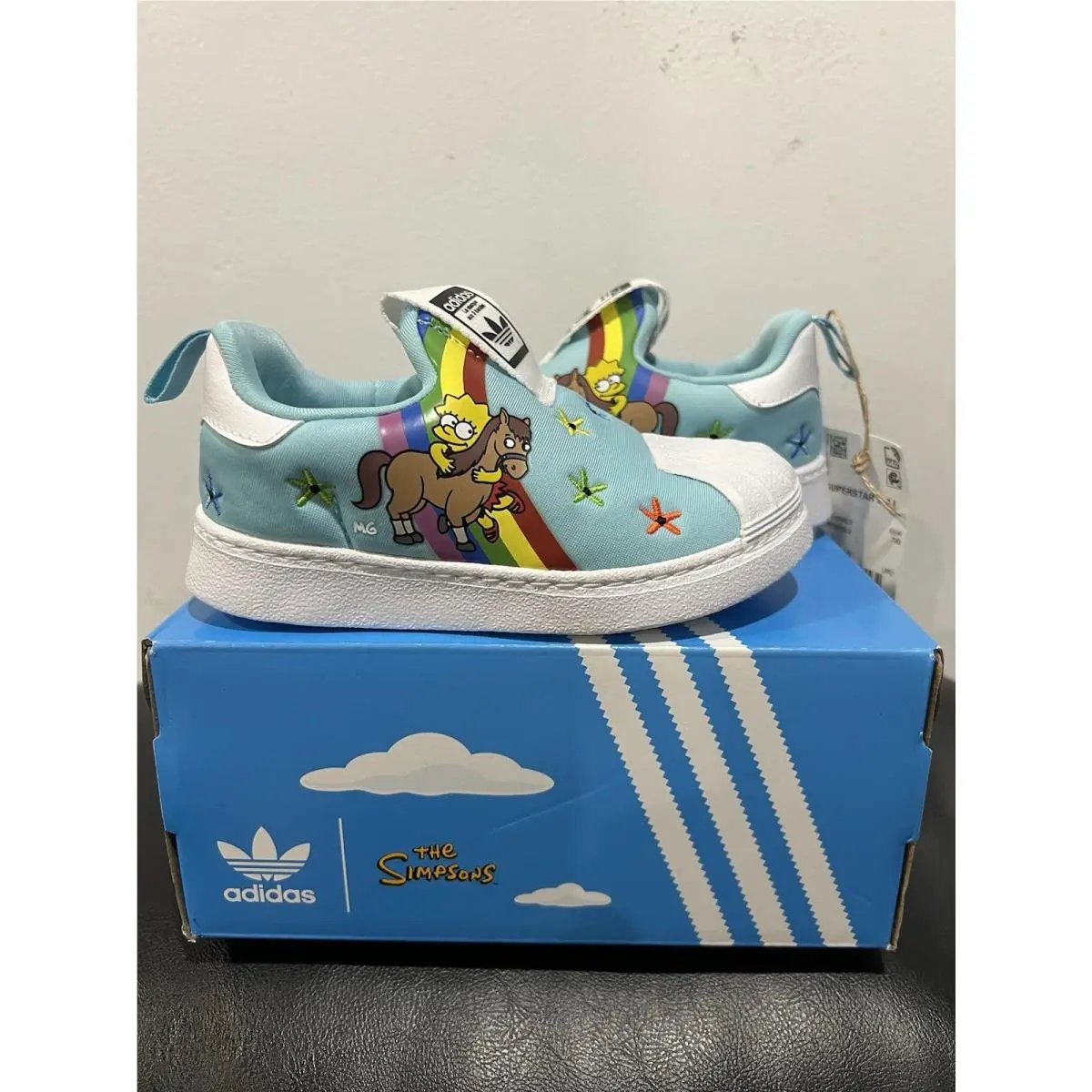 Adidas Superstar 360 Slip On Simpsons Rainbow Toddler 7 Lisa and Her Pony GY9216