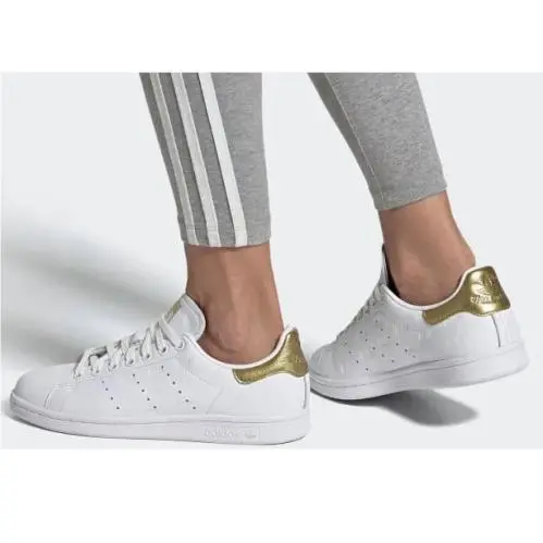 Adidas Stan Smith Logolow Sneakers Trainers Women Shoes White/gold Size 7