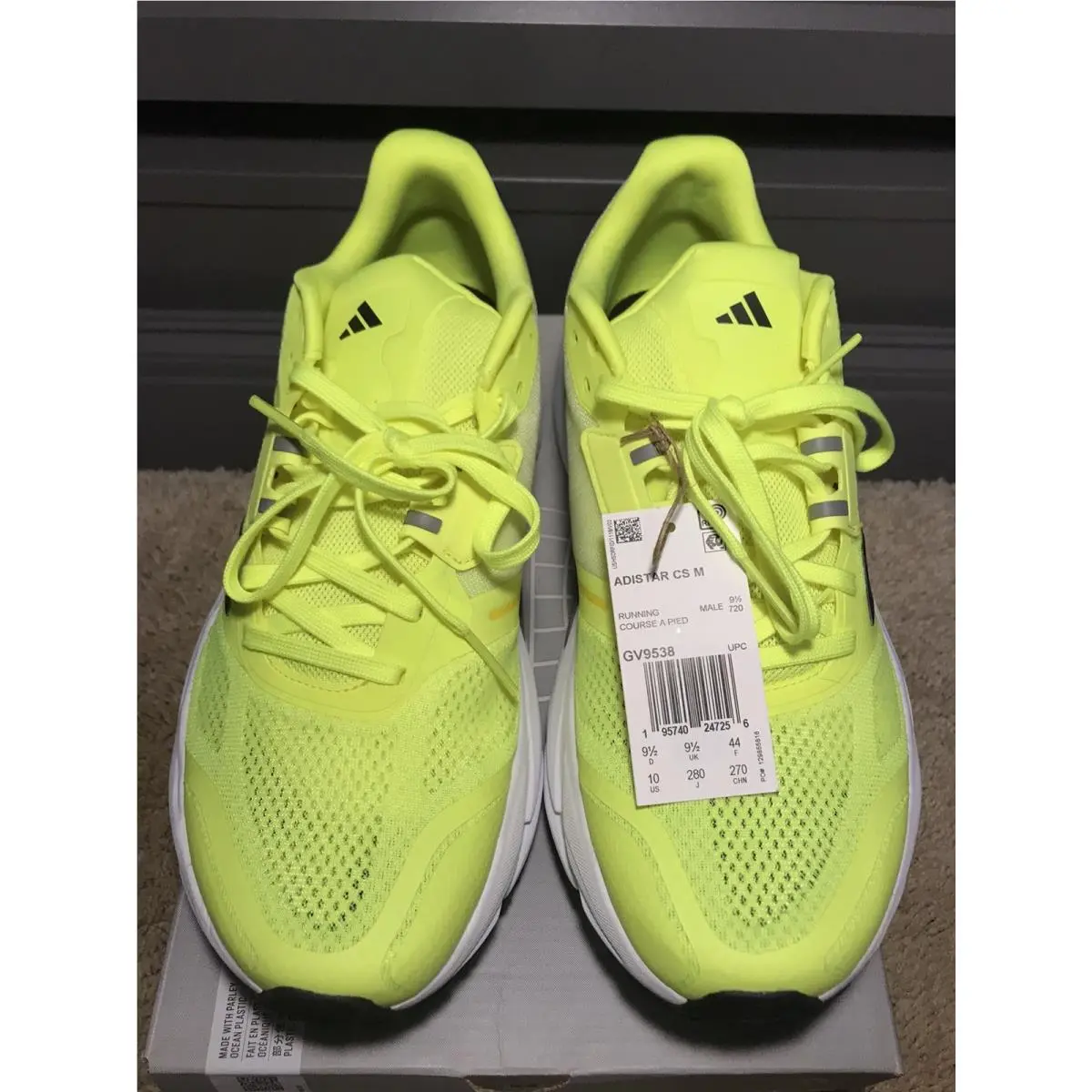 Adidas Adistar CS Solar Yellow Road Running Trainers GV9538 Men’s Size 10