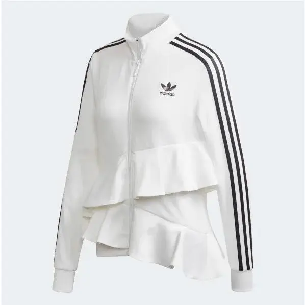 Adidas x J Koo White Velour Ruffle Track Jacket Women Size Small
