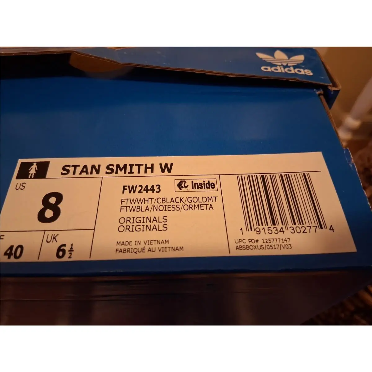 Adidas Stan Smith Women`s Sneakers Size 8M