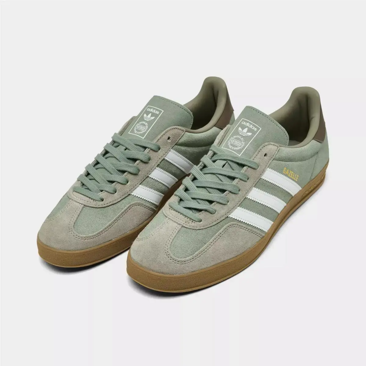 Adidas Originals Gazelle Indoor Mens Casual ShoesJI3526 Silver Pebble Green 12