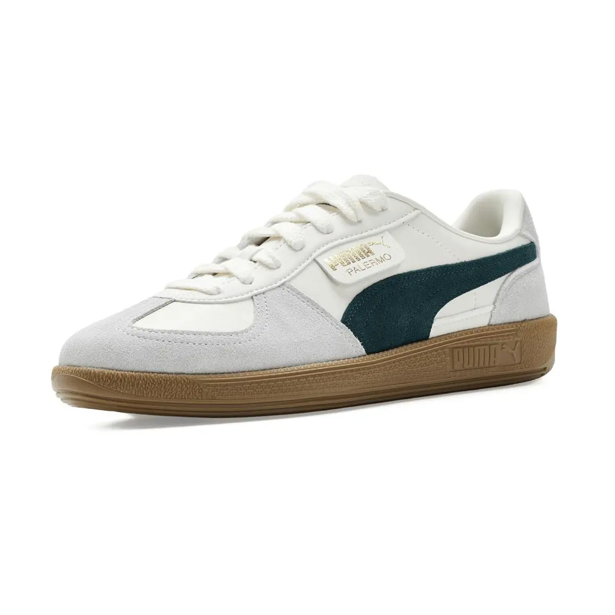 Man`s Sneakers Athletic Shoes  Palermo Shoes Warm White/Green Terrain by Puma