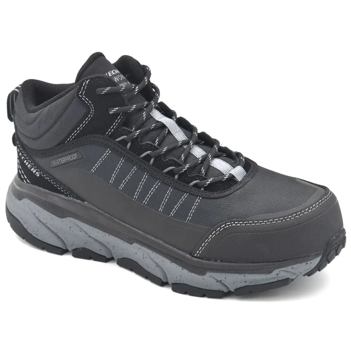 Skechers Men`s D`lux Journey SR Terrain-guard Carbon Toe Waterproof Work Boots - Black