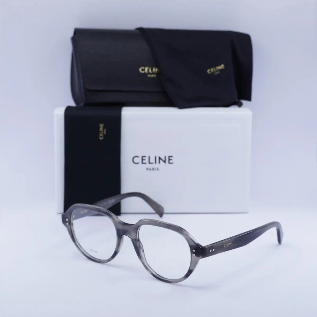 CL50145I 005 Crystal Black and Grey 52mm Eyeglasses by Celine