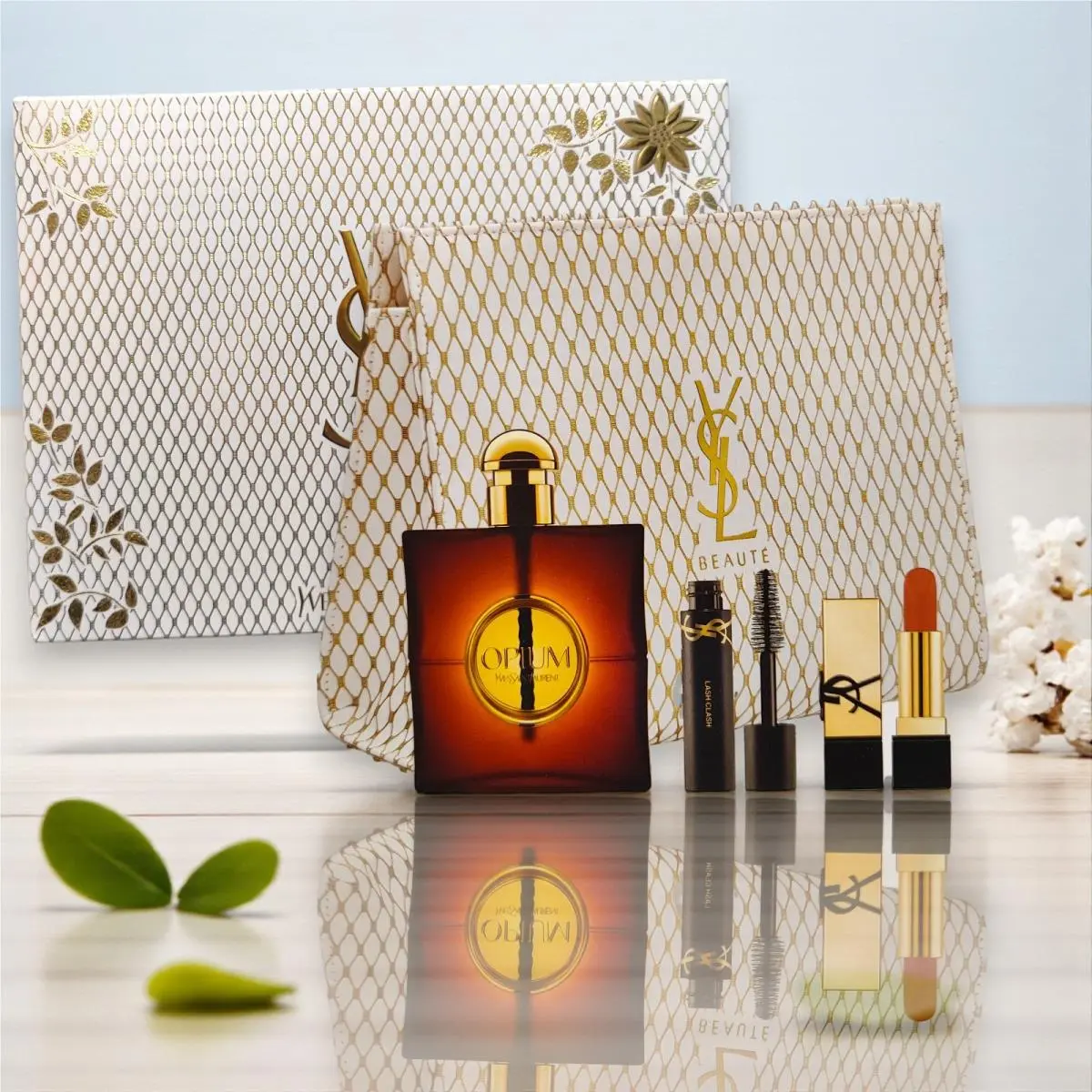 Ysl By  Opium Eau de Parfum 3+ Lash Clash + Lipstick+pouch by Yves Saint Laurent