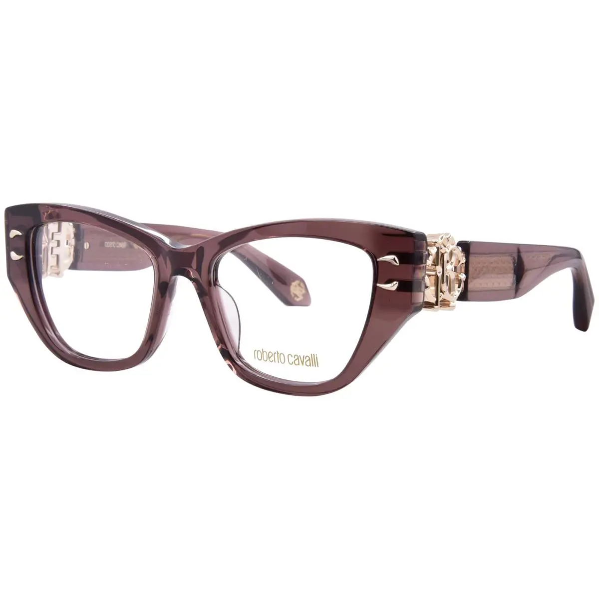 Roberto Cavalli VRC075M 06ME Eyeglasses Women`s Transparent Brown Full Rim 52mm