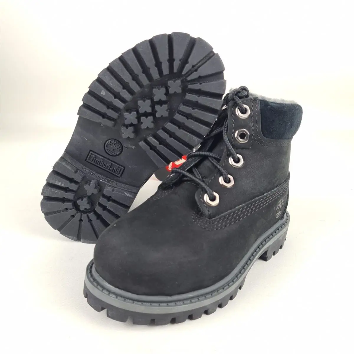 Timberland shoes - Timberland 6 In Premium Boot Wheat Black TODDLER - Black (UPC: 888657555834) 8