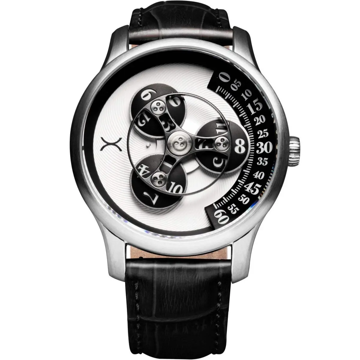Triptych Automatic Wandering Hour Panda Watch by Xeric