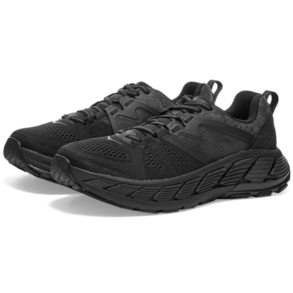 Hoka One One Gaviota 2 Running Sneakers Lace-up Black Mesh Men`s Size 12.5 - Black