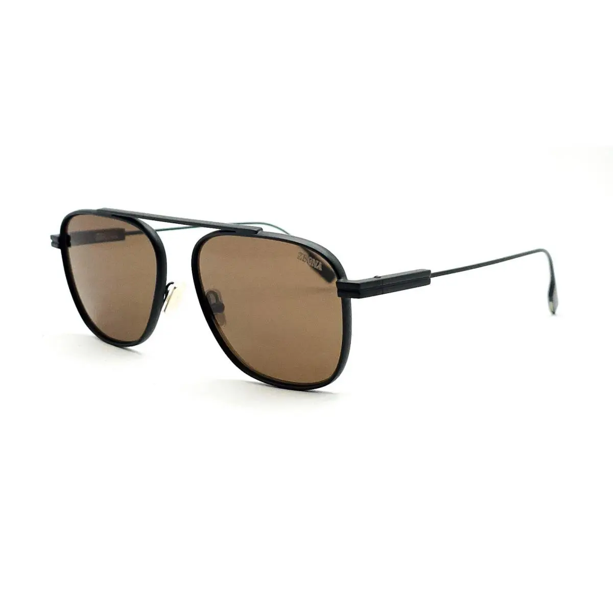EZ 0291 Sunglasses 02E Matt Black/brown Lenses Size 57 by Ermenegildo Zegna