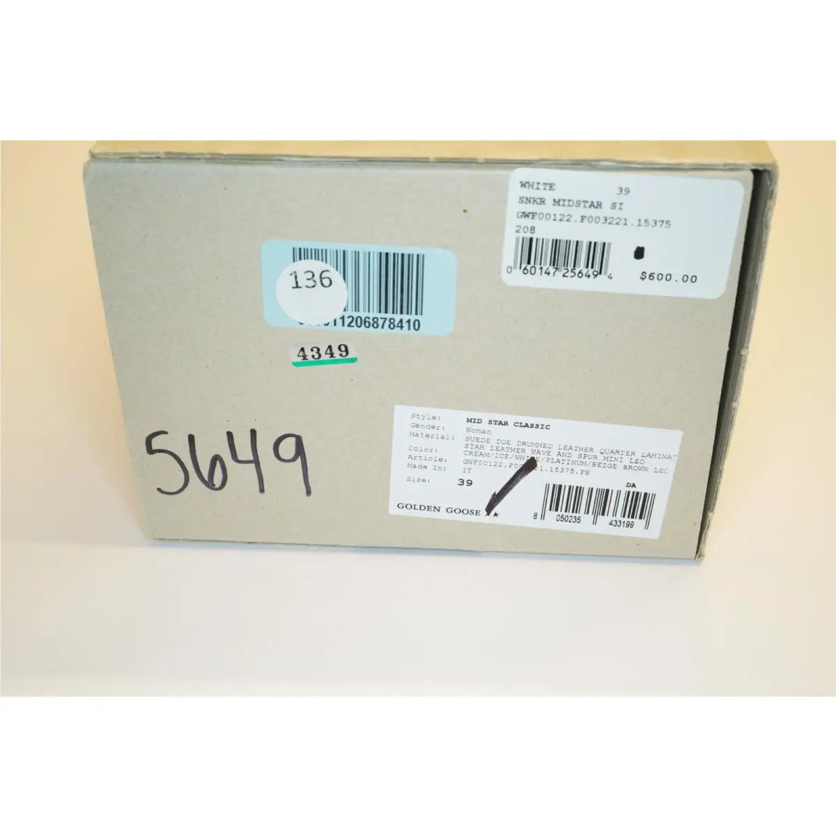 Golden Goose shoes - Golden Goose Mid Star - Mid Star - GWF00122F00322115375 - Silver / White / Taupe (UPC: 8050235433199) 3