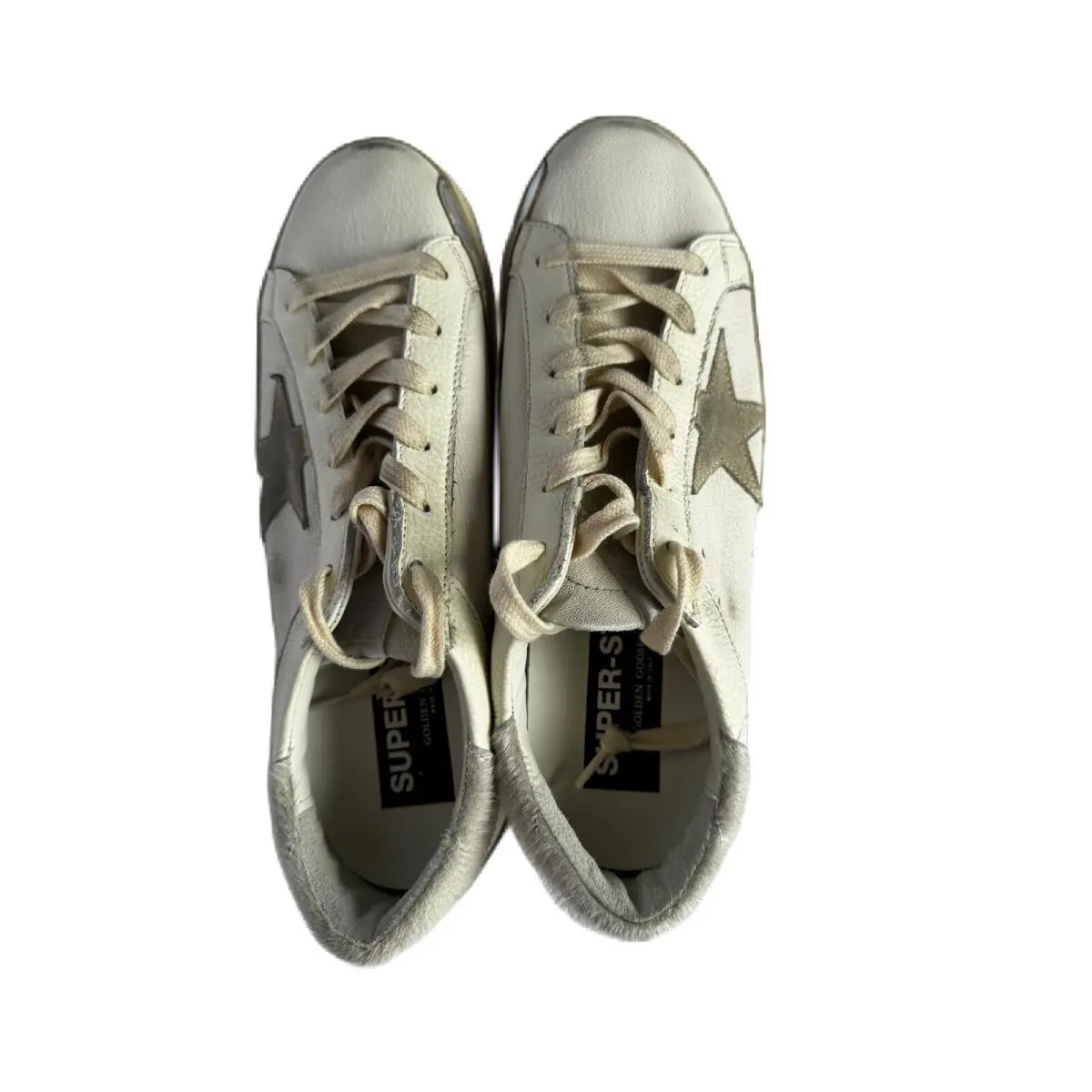 Golden Goose shoes - Golden Goose Super-Star - GWF00104F00320511110FS - White Cream Silver (UPC: 8050235365735) 4