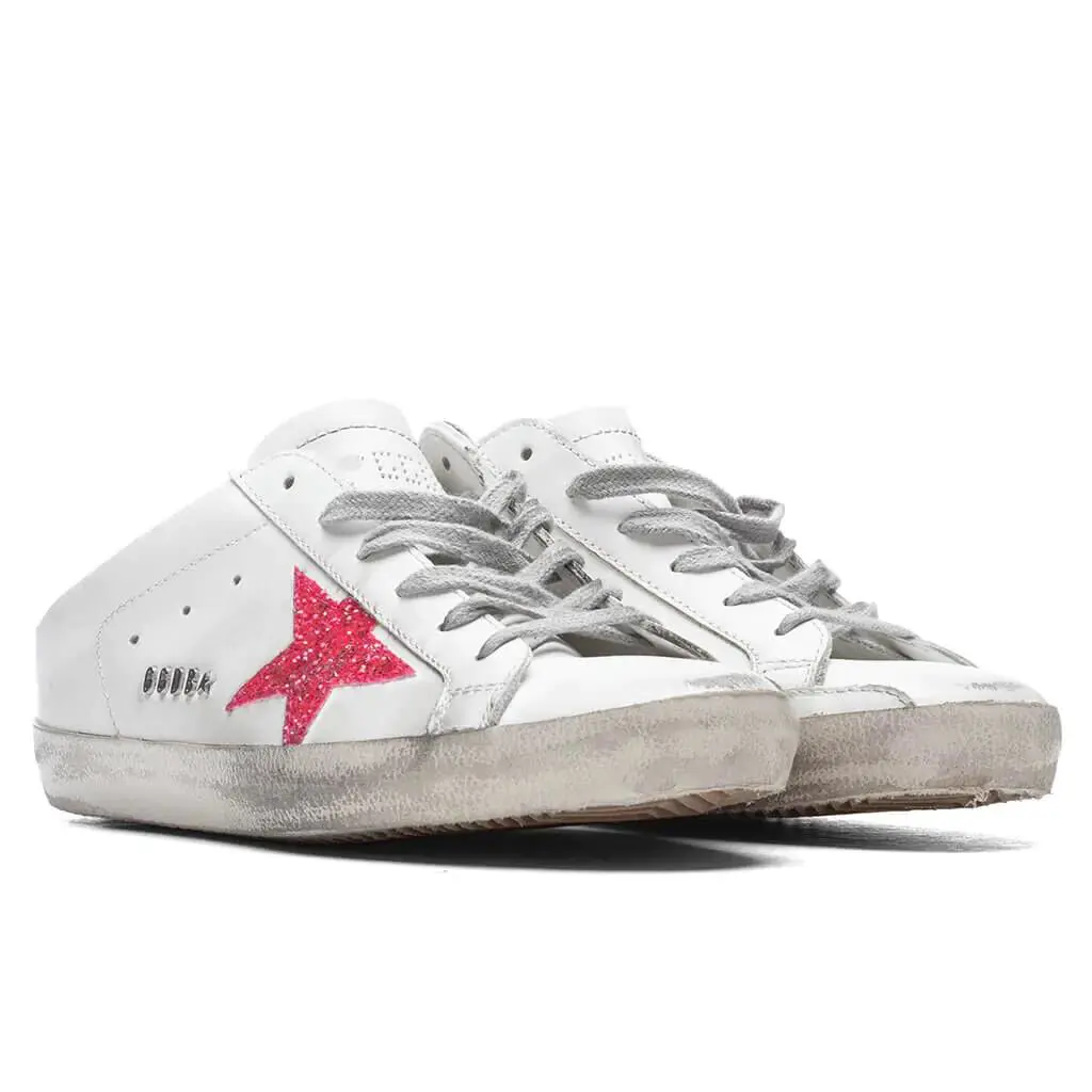 Golden Goose Z5696 Women`s Super-star Sabot White/pink Size 5.5