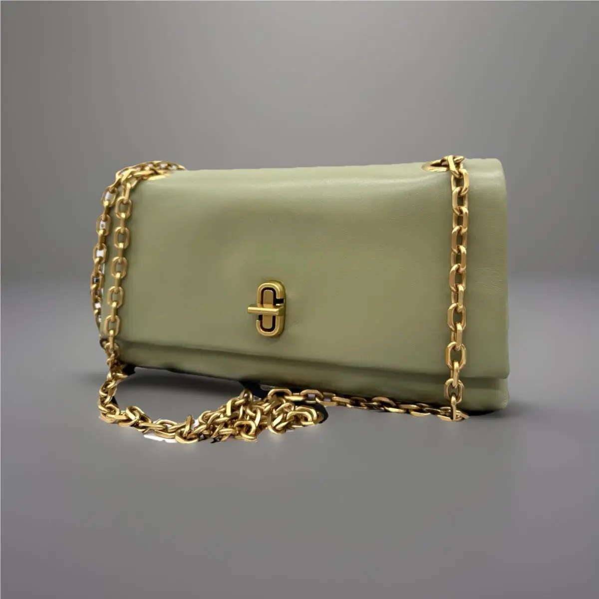 Marc Jacobs The Dual Mini Leather Chain Strap Crossbody Bag In Reed