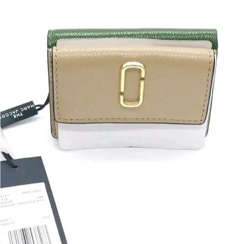 Marc Jacobs J Logo Leather Trifold Mini Wallet Sandcastle Multi JL025021