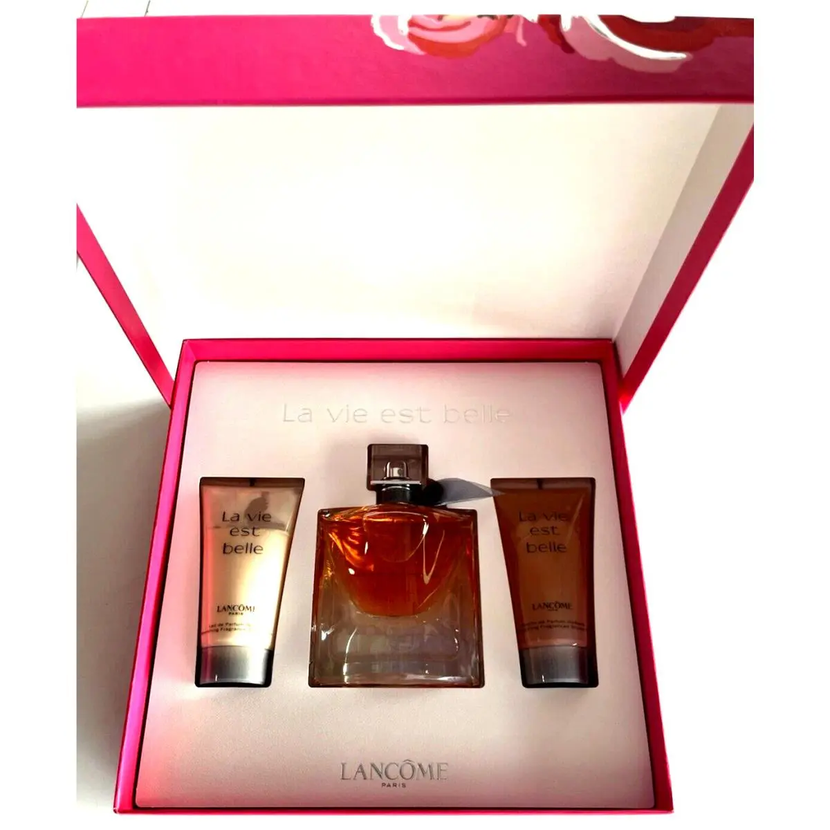 Lancome La Vie Est Belle 3pc Gift Set ED Parfum 1.7oz + Body Lotion + Shower Gel