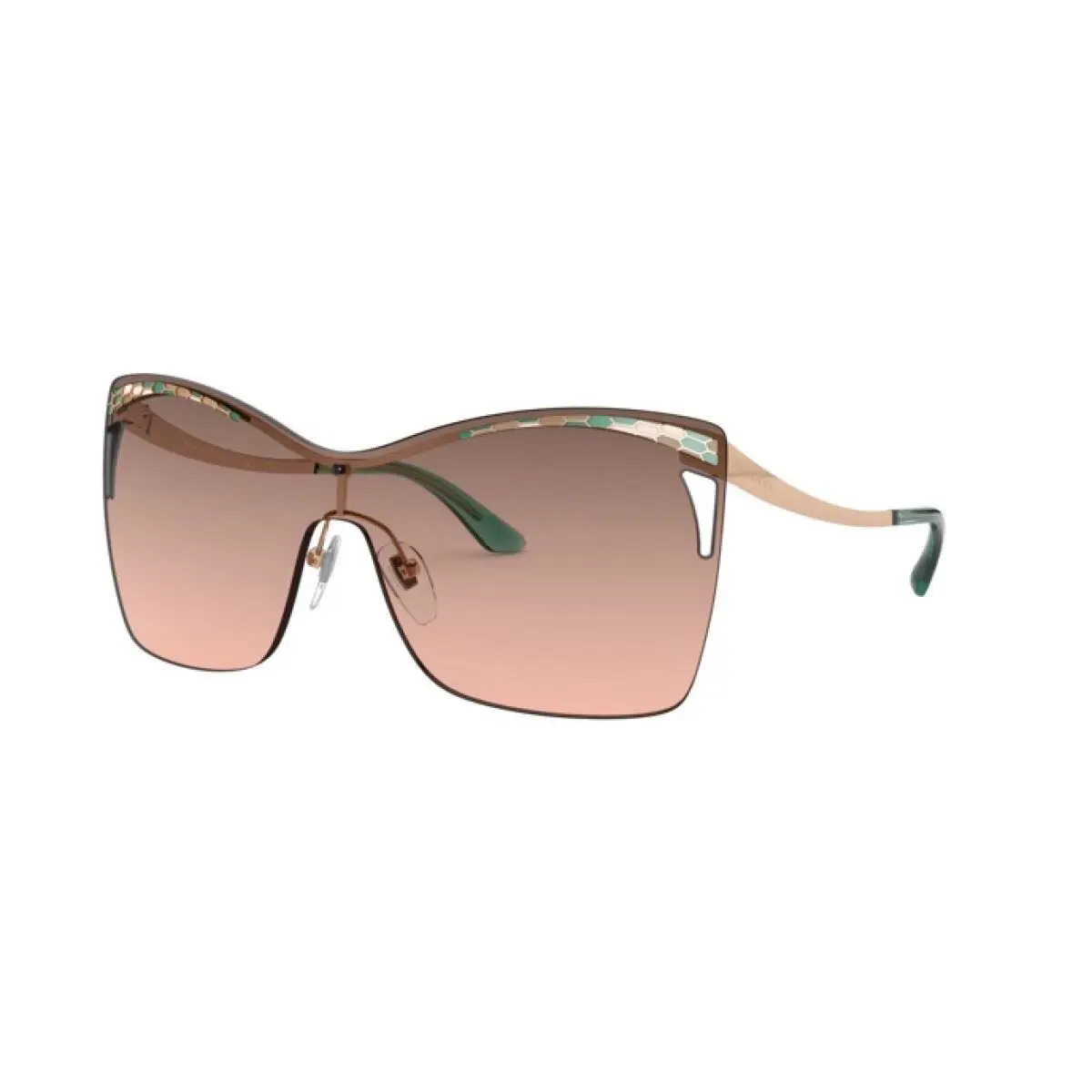 Bvlgari Sunglasses Pink Gold W/ Pink Gradient Dark Brown 40-140-140
