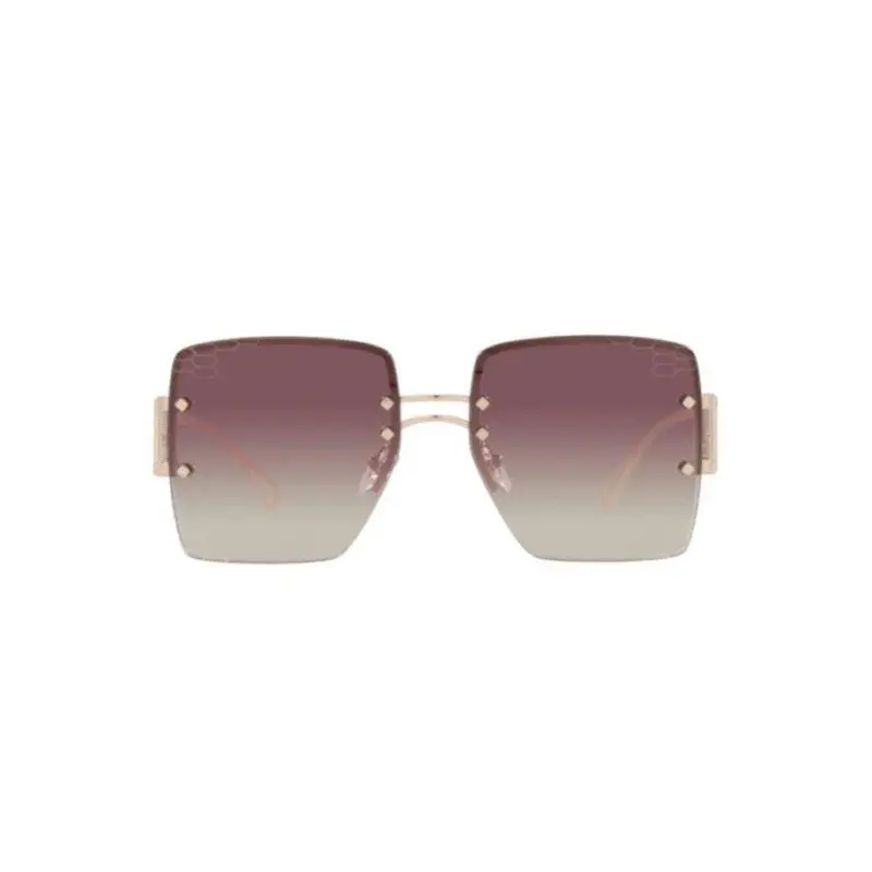 Bvlgari Sunglasses Pink Gold W/ Clear Gradient Red Mirror/ Silver 57-16-140