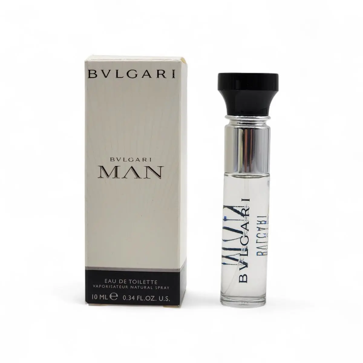 ​bvlgari Man Eau de Toilette Edt Men`s Spray Mini 0.34oz 10ml