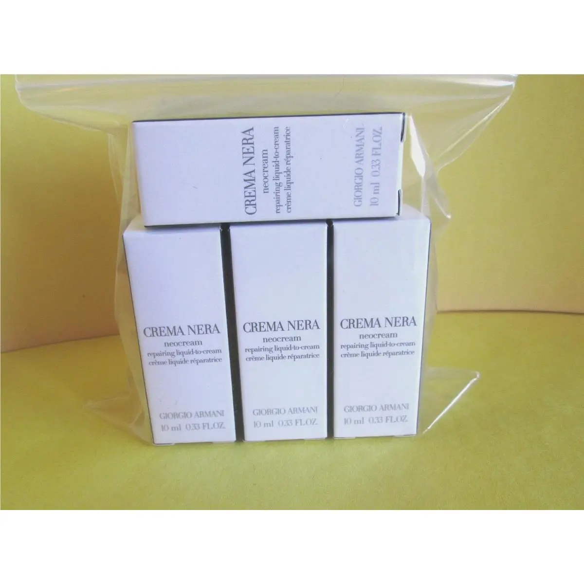 Set 8 Crema Nera Giorgio Armani Neocream Repairing Liquid TO Cream 10 ML .33 OZ