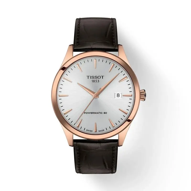 Tissot Classic Dream 40mm Silver Dial Brown Leather Band Watch T1584073603100 - Dial: Silver, Band: Brown