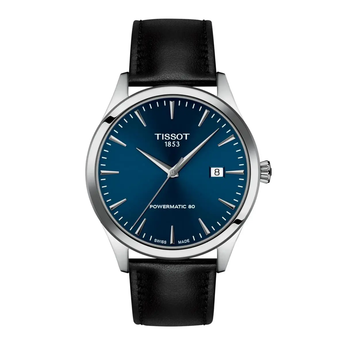 Tissot Classic Blue Dial Leather Strap Men`s Watch T1584071604100 - Dial: Blue, Band: Black