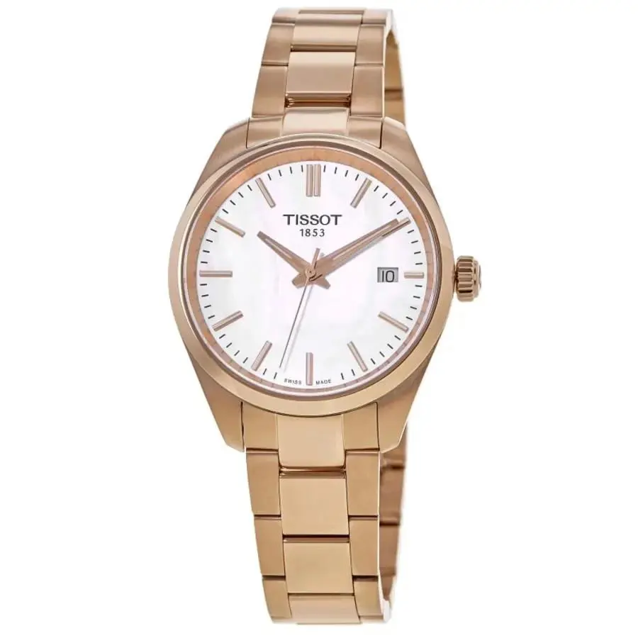 Tissot PR 100 Quartz 34mm Mop Dial Rose Gold Women`s Watch T150.210.33.111.00