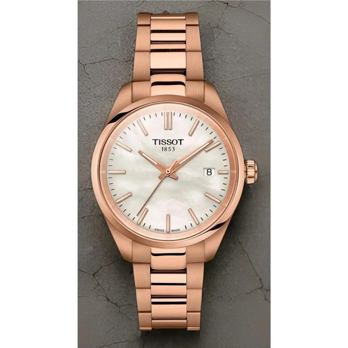 PR 100 Quartz 34mm Mop Dial Rose Gold Women`s Watch T150.210.33.111.00 by Tissot