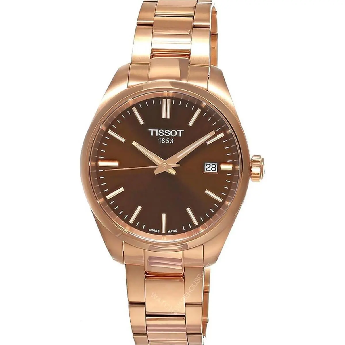 Tissot PR 100 Quartz 34mm Brown Dial Rose Gold Women`s Watch T150.210.33.291.00