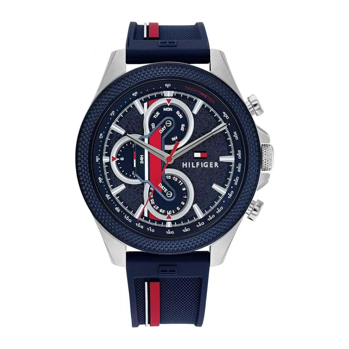 Tommy Hilfiger Clark Multifunction Blue Dial Silicone Model 1792083 Men Watch - Dial: Blue, Band: Blue, Bezel: Blue